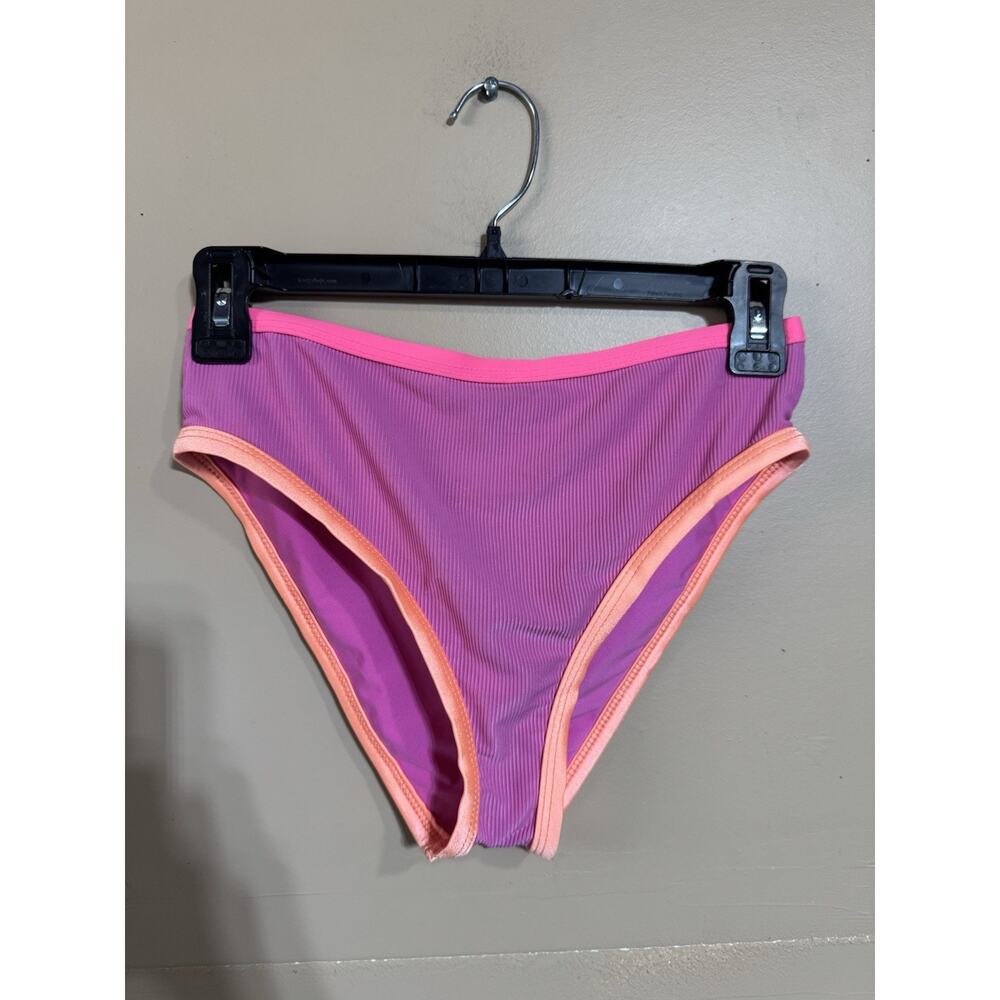 Beach Lingo Ribbed Color Block Barbie Pink Sz 12 Bikini Bottom